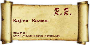 Rajner Razmus névjegykártya